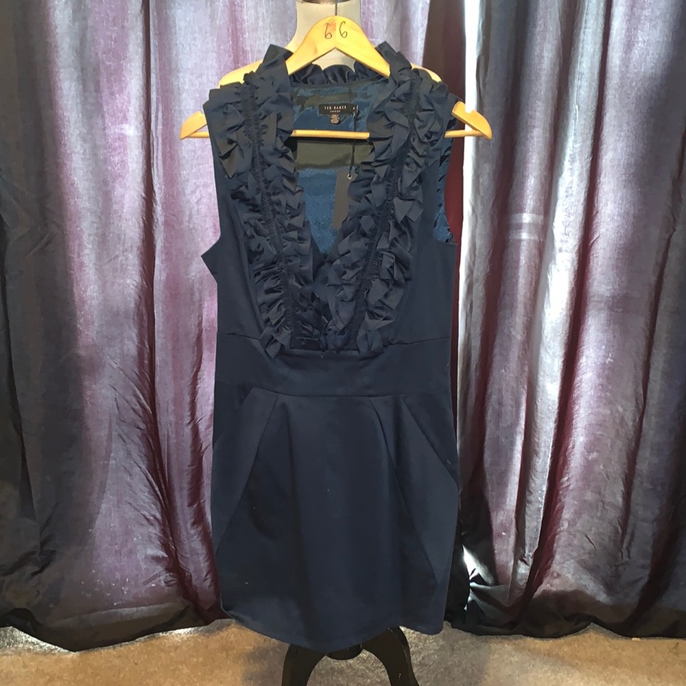 Ted Baker Ruffle Collar Dress - Picture 2 of 6